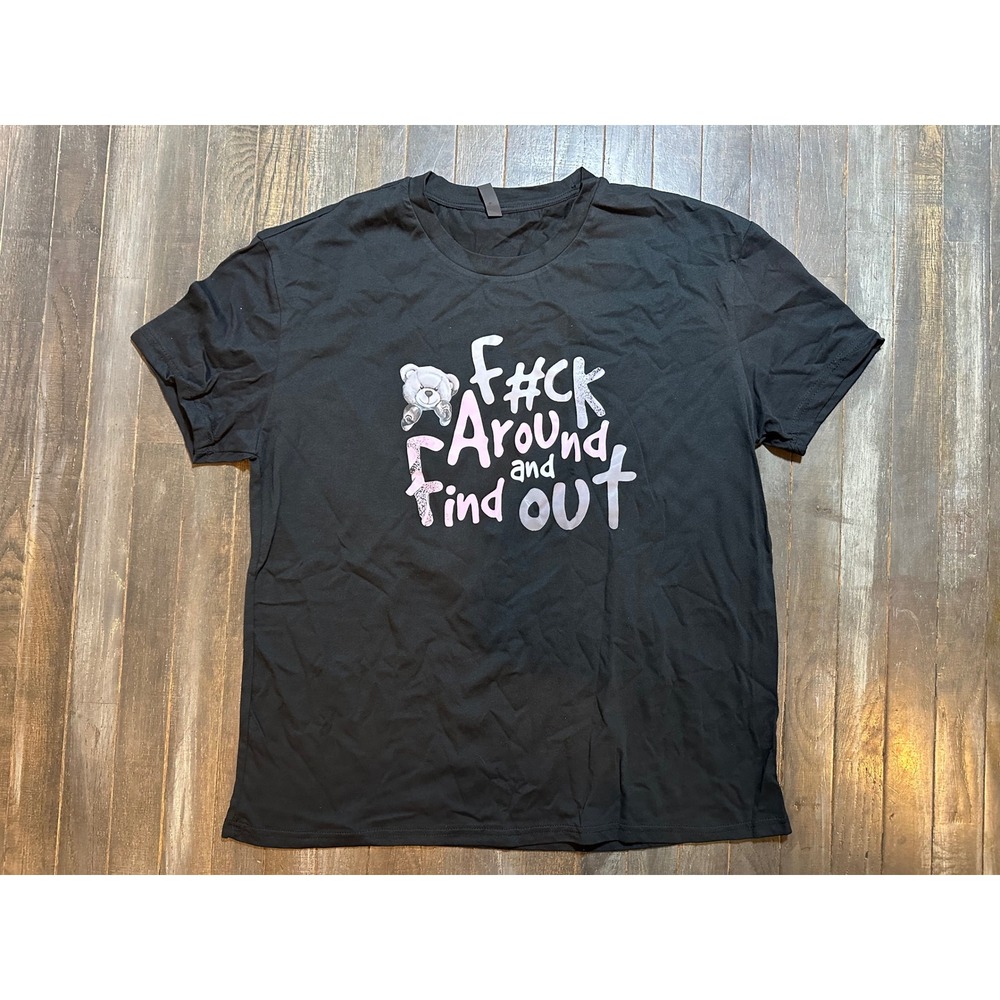 PFR New York Black Graphic Tee F#ck Around and Find Out Teddy Bear Shirt 2X